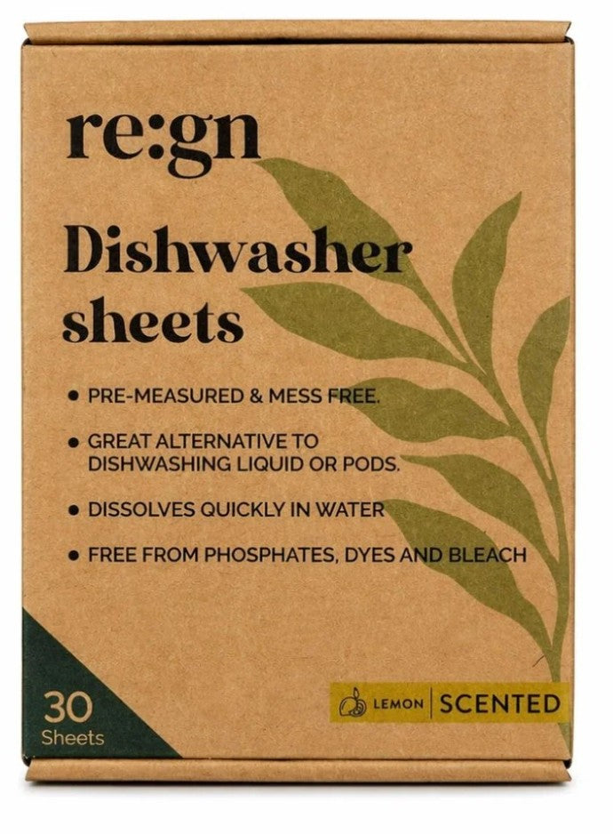 Re:gn Lemon Scented Dishwasher Sheets 30 Sheets