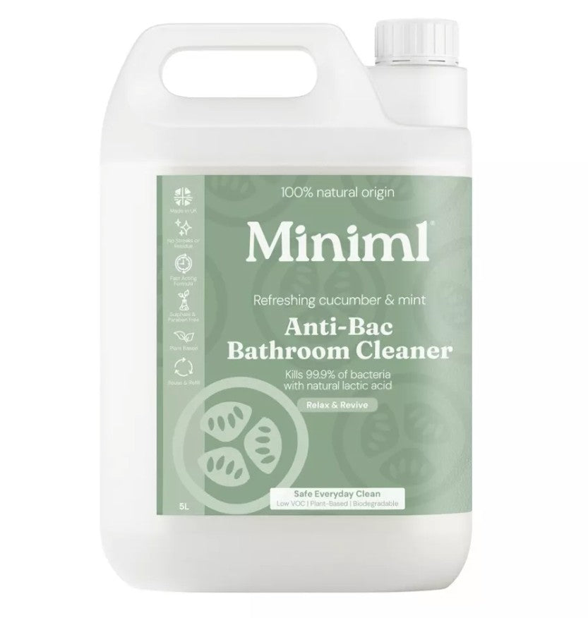 Miniml Anti-Bac Bathroom Cleaner Cucumber & Mint 5L